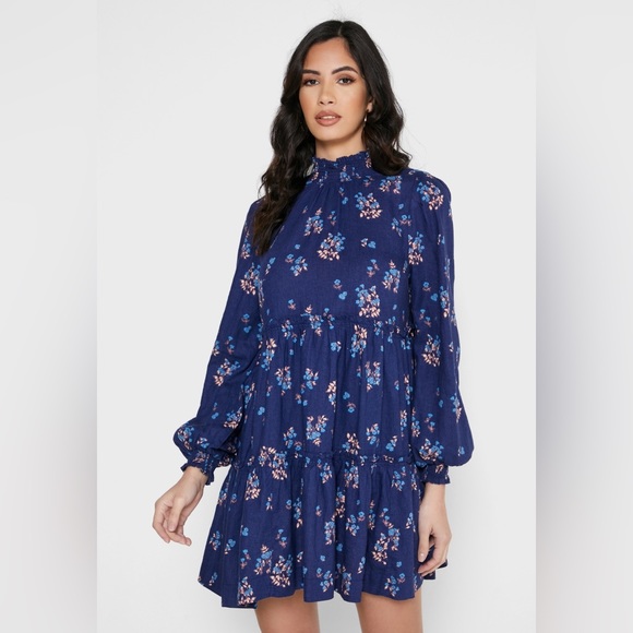 Free People Petit Fours High Neck Floral Print Dress - Picture 3 of 4